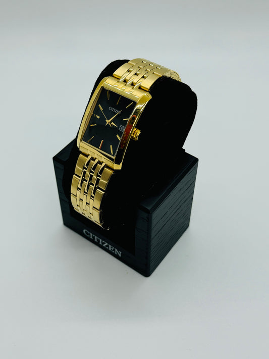 Citizen Men's Rectangular Gold-Tone Stainless Steel Watch