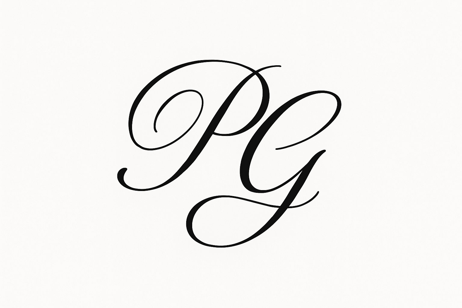 Logo (PG) in cursive